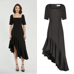 Mac Duggal Black Crepe 3/4 Sleeve
Asymmetrical Hem Dress NWT